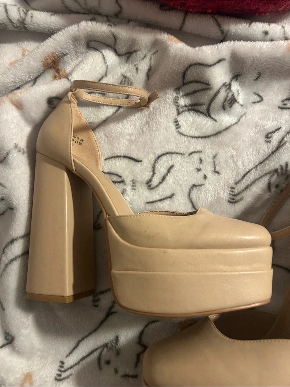 Dream Pairs Platform Ankle-Strap Chunky Heel Pumps - Nude